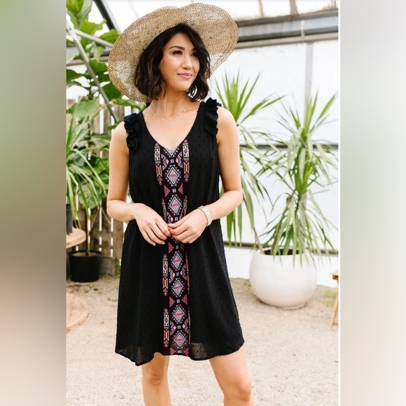 Black Embroidered Dress - Picture 5 of 7